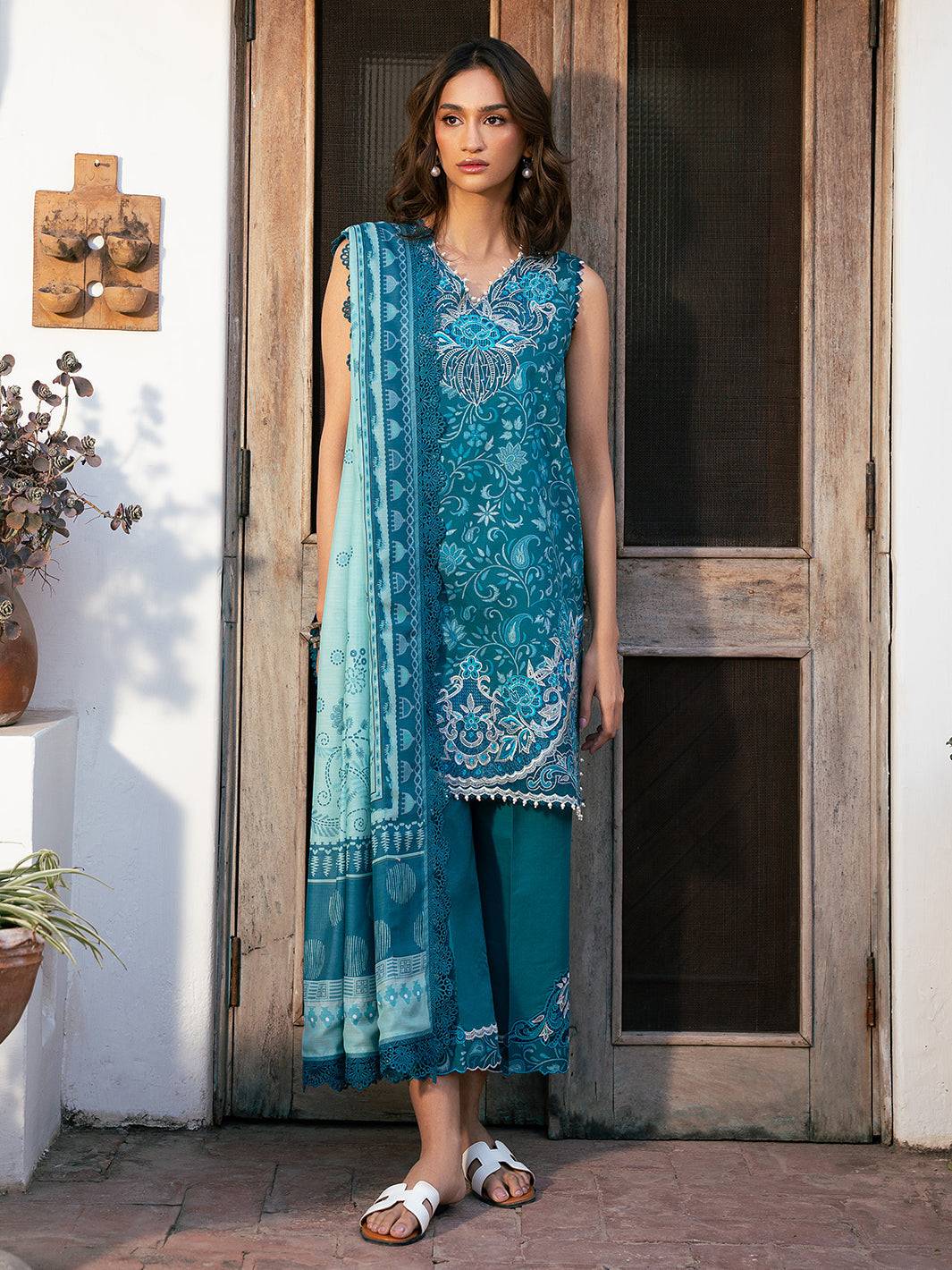 Bin Ilyas | Hazel Printed Lawn 25 | 2073 - B by Maria Faisal - Registered Vendor of : Bin Ilyas - type : Ladies Clothes - 100% original wedding dresses