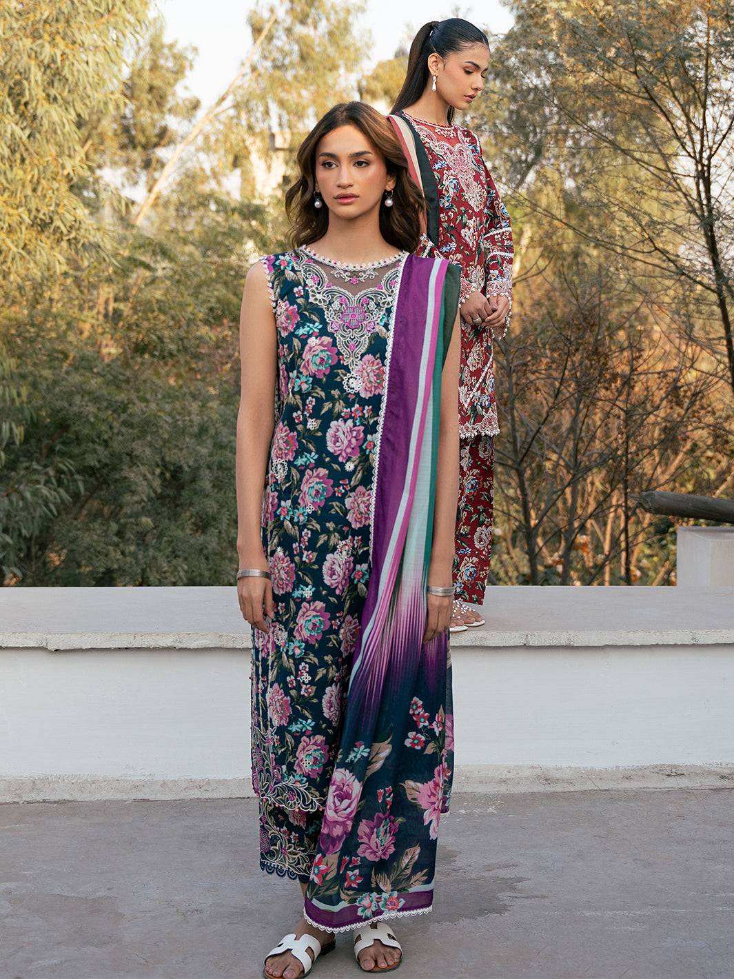 Bin Ilyas | Hazel Printed Lawn 25 | 2076 - A by Maria Faisal - Registered Vendor of : Bin Ilyas - type : Ladies Clothes - 100% original wedding dresses