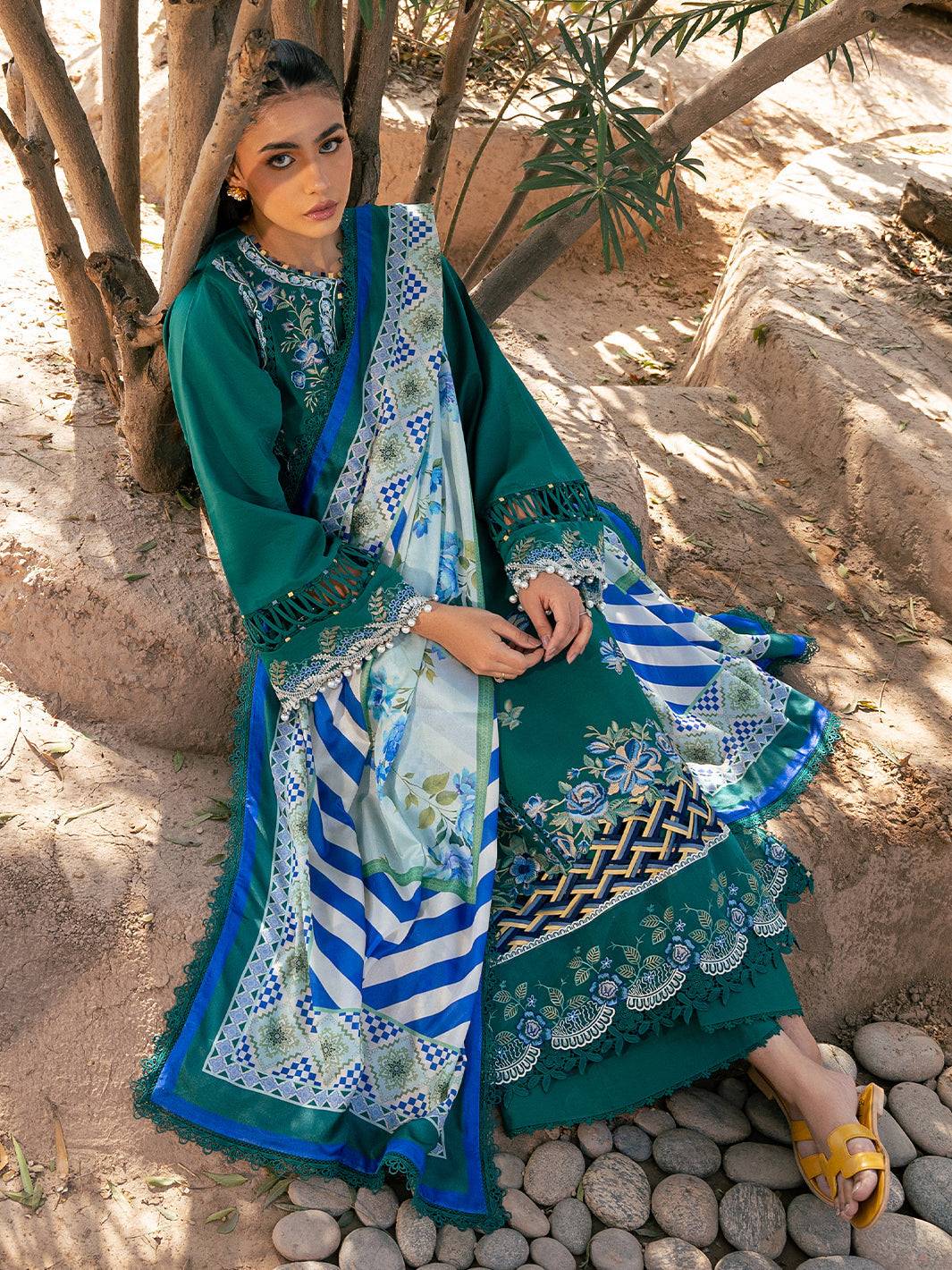 Bin Ilyas | Hazel Printed Lawn 25 | 2077 - A by Maria Faisal - Registered Vendor of : Bin Ilyas - type : Ladies Clothes - 100% original wedding dresses