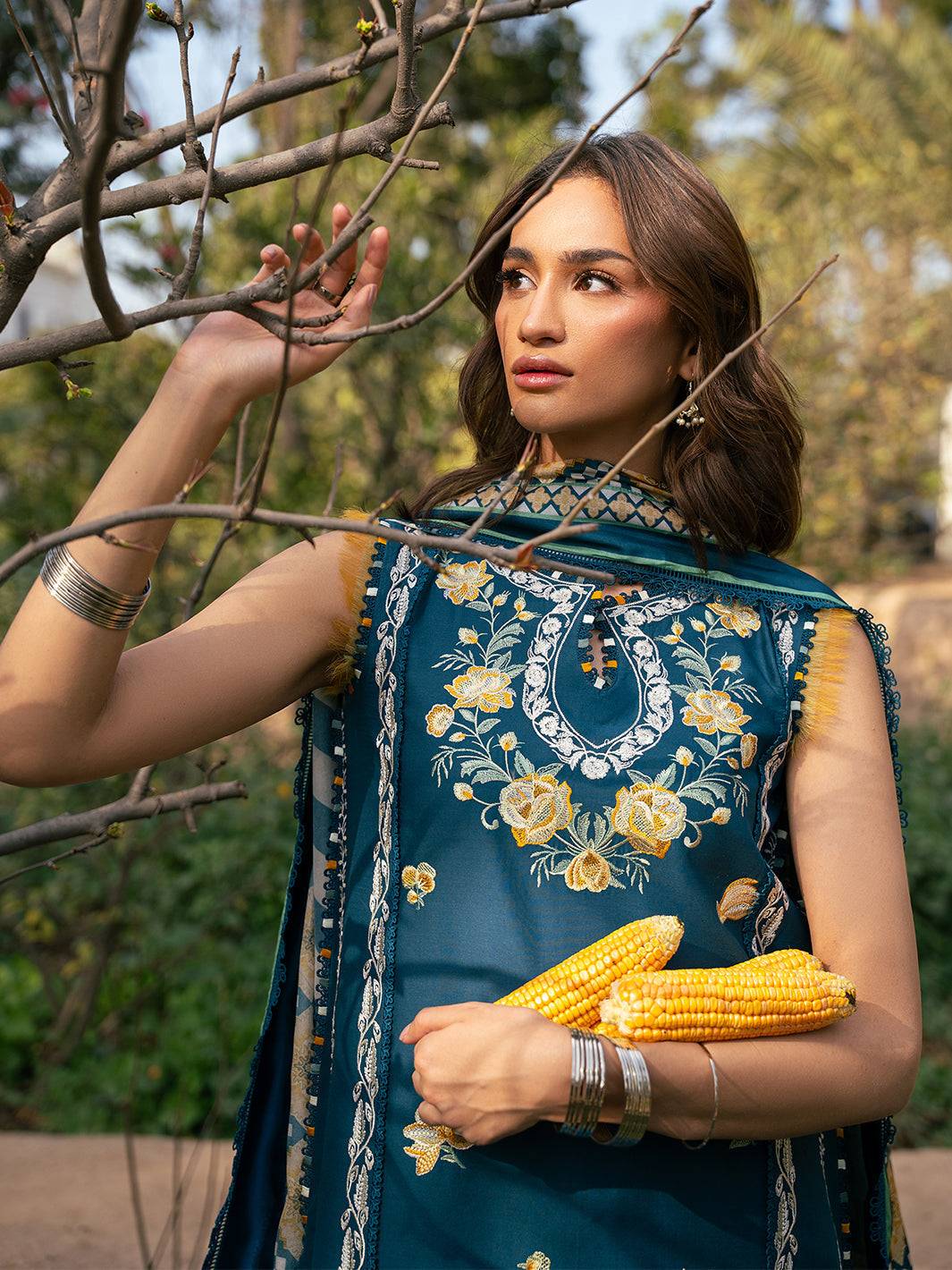 Bin Ilyas | Hazel Printed Lawn 25 | 2077 - B by Maria Faisal - Registered Vendor of : Bin Ilyas - type : Ladies Clothes - 100% original wedding dresses