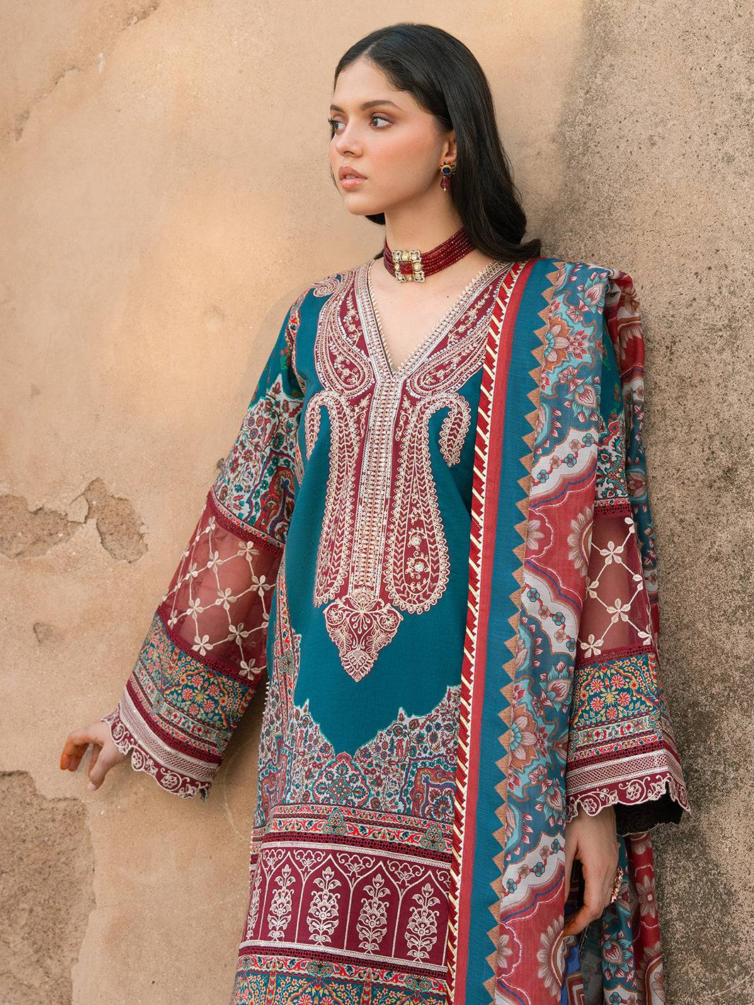 Bin Ilyas | Naqsh Naaz Luxury Lawn 25 | 2083 - B by Maria Faisal - Registered Vendor of : Bin Ilyas - type : Ladies Clothes - 100% original wedding dresses