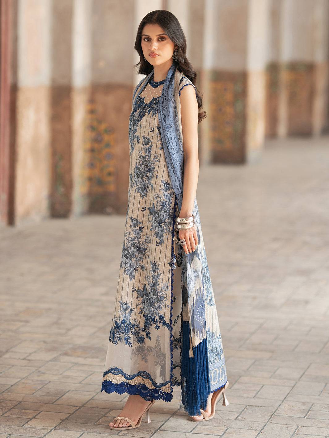 Bin Ilyas | Naqsh Naaz Luxury Lawn 25 | 2087 - A by Maria Faisal - Registered Vendor of : Bin Ilyas - type : Ladies Clothes - 100% original wedding dresses