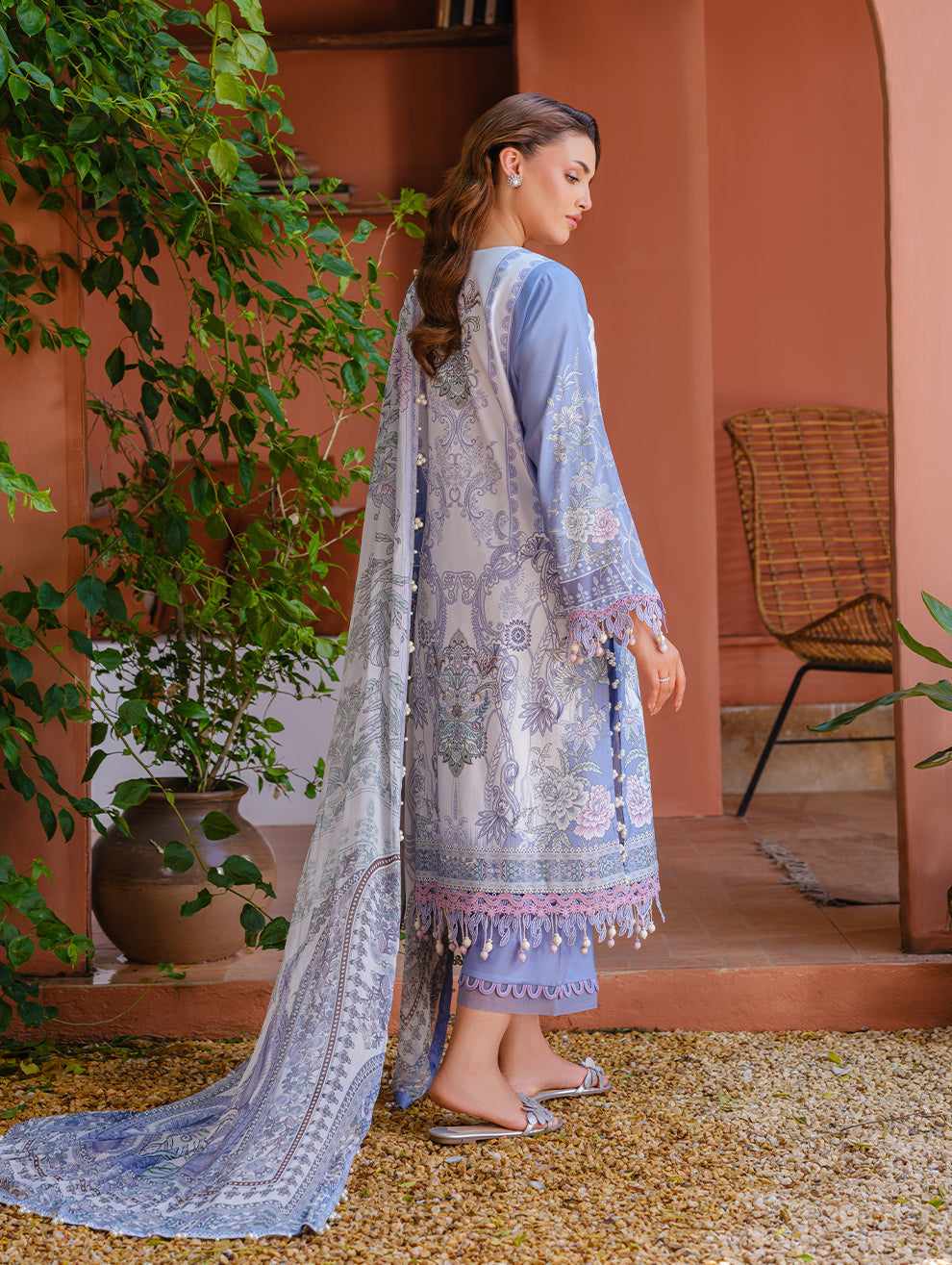 Jade | Cambric 25 | URBANE EMBROIDERED CAMBRIC 25 LB - Ladies Clothes - Maria Faisal