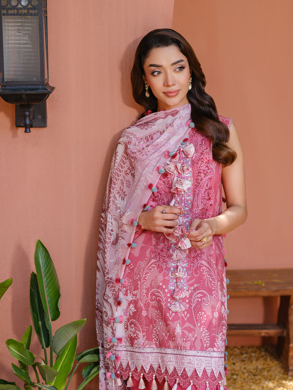 Jade | Cambric 25 | URBANE EMBROIDERED CAMBRIC 25 MUL - Ladies Clothes - Maria Faisal
