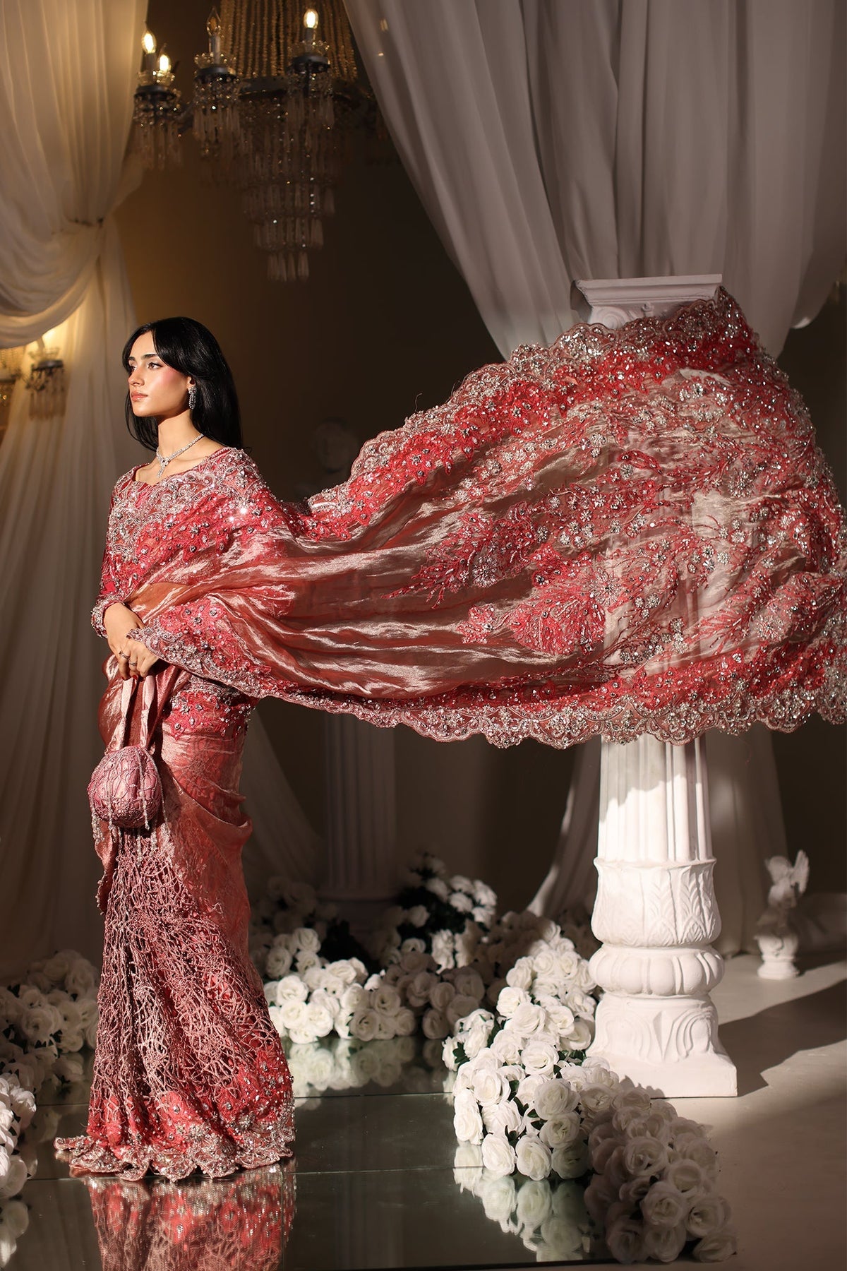 Musferah Saad | Casa Blance |Coral Majesty - Bridal Dress - available at Maria Faisal in UK and USA.