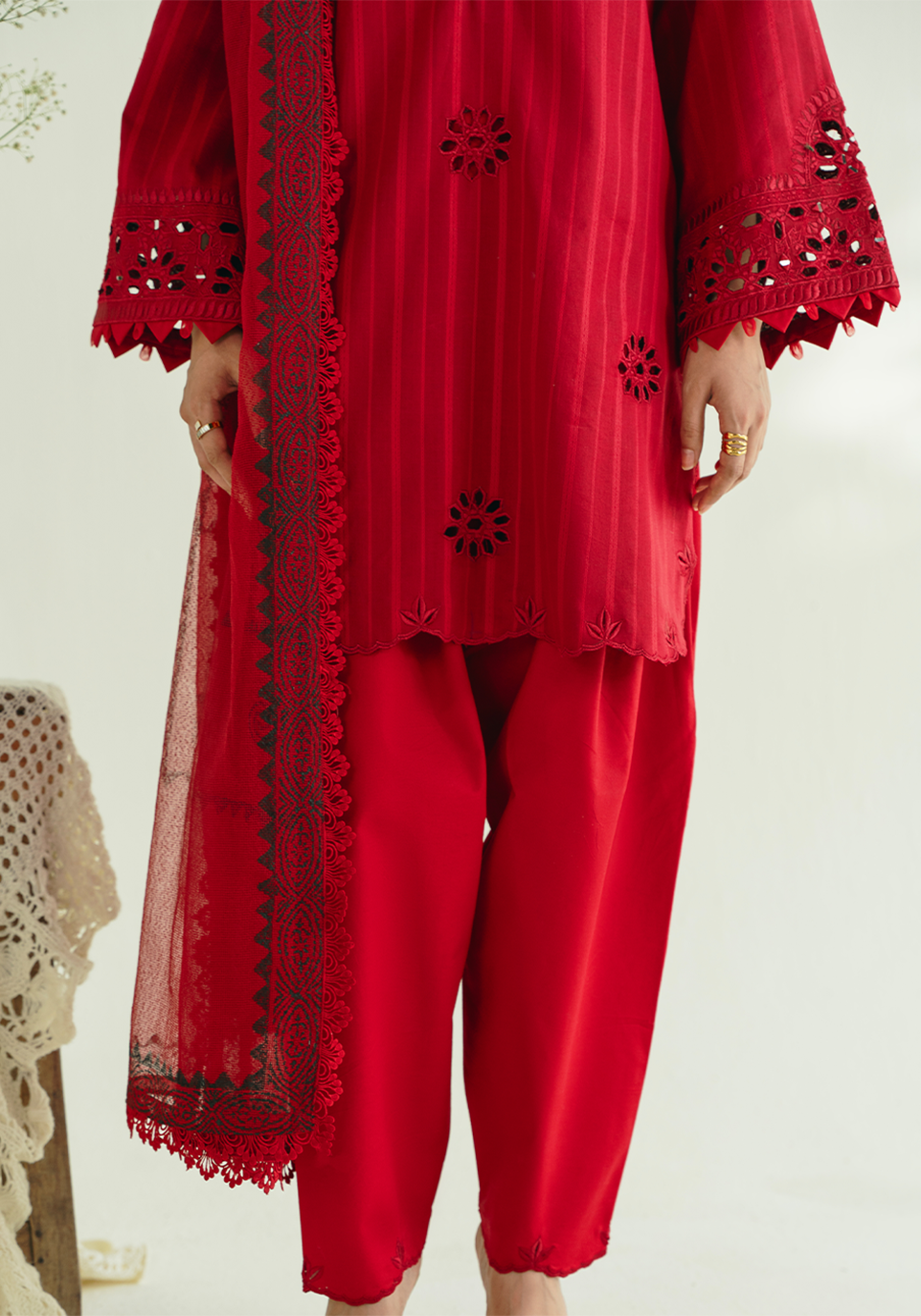 Zarqash | Whispers of Summer | CRIMSON BLOOM - Casual Dress - available at Maria Faisal in UK and USA.