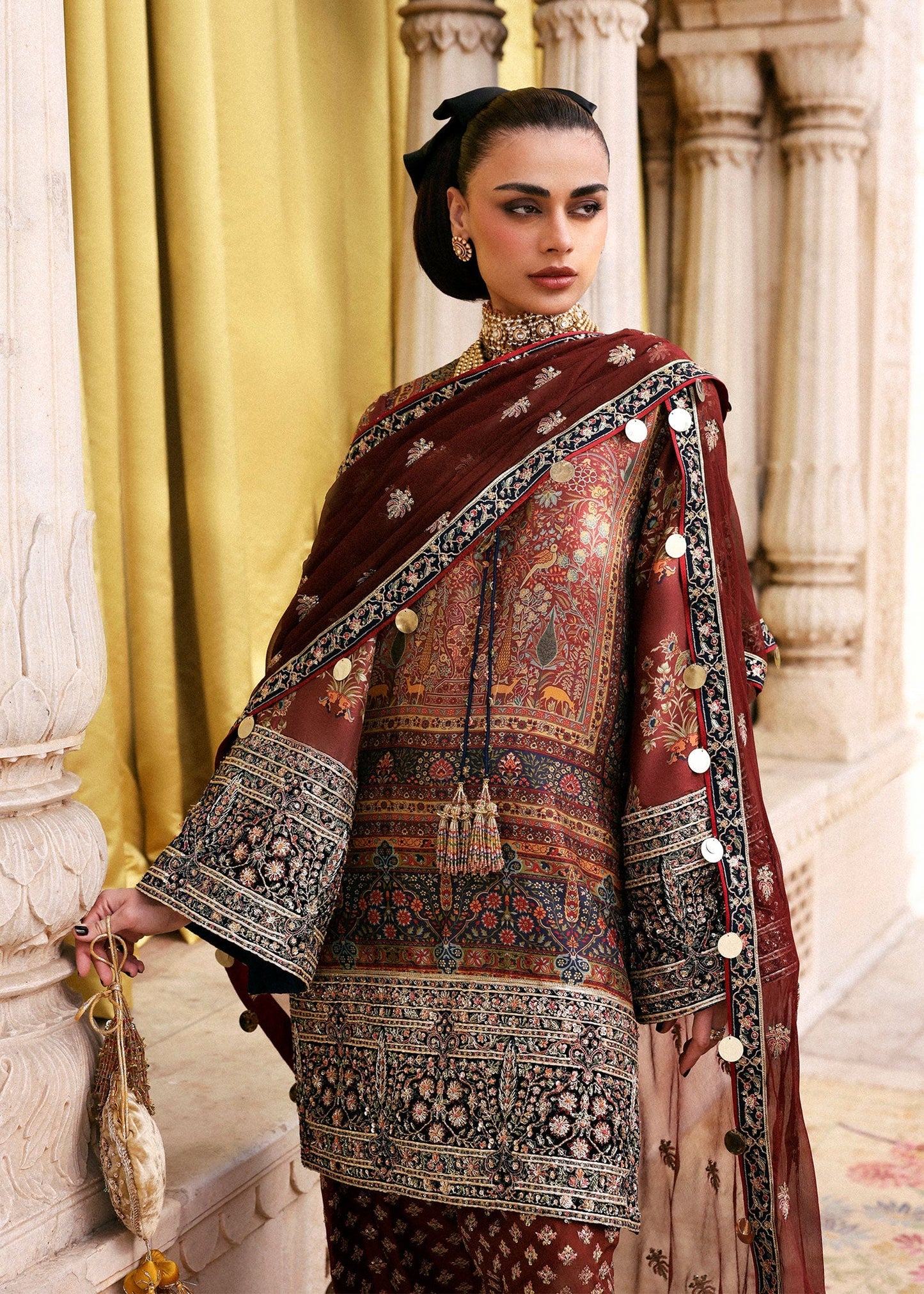 Hussain Rehar | Luxury Pret AW 25 | Brickelle - Formal Dress - available at Maria Faisal in UK and USA.