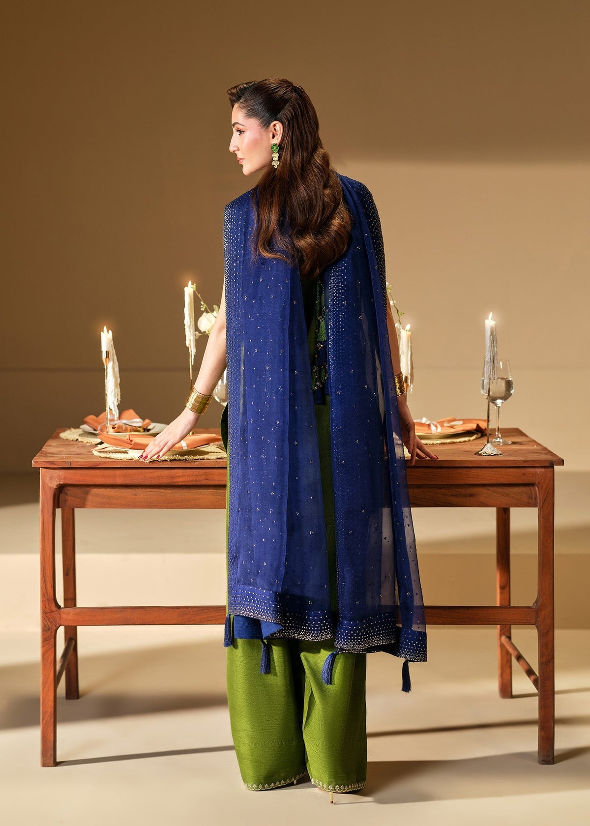 Mahum Asad | The Shadow Line | Verde - Formal Dress - available at Maria Faisal in UK and USA.