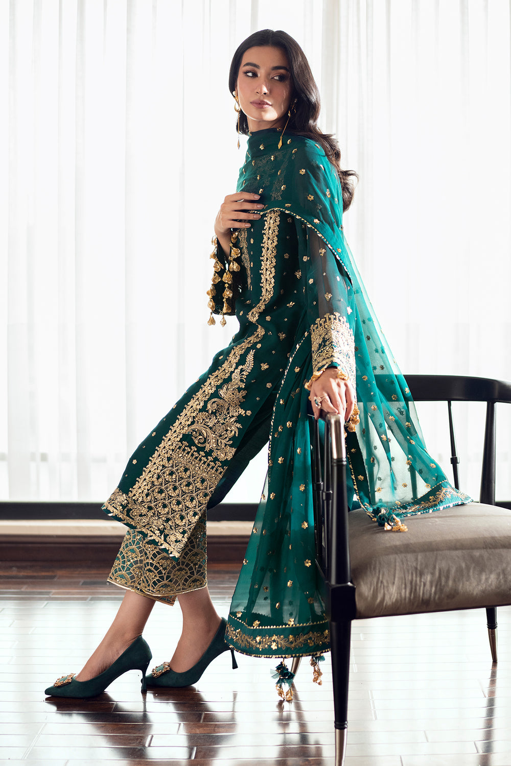 Baroque | Formals Collection | EMBROIDERED CHIFFON UF-505 - Formal Dress - available at Maria Faisal in UK and USA.