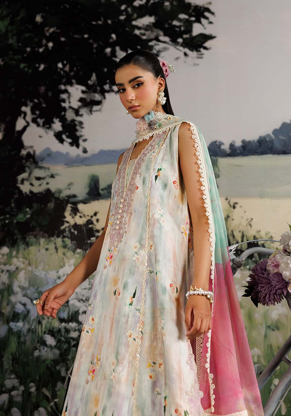 Zarqash | RimJhim The Moonsoon Edit 26 | SHABNAM ZQ003 - Casual Dress - available at Maria Faisal in UK and USA.