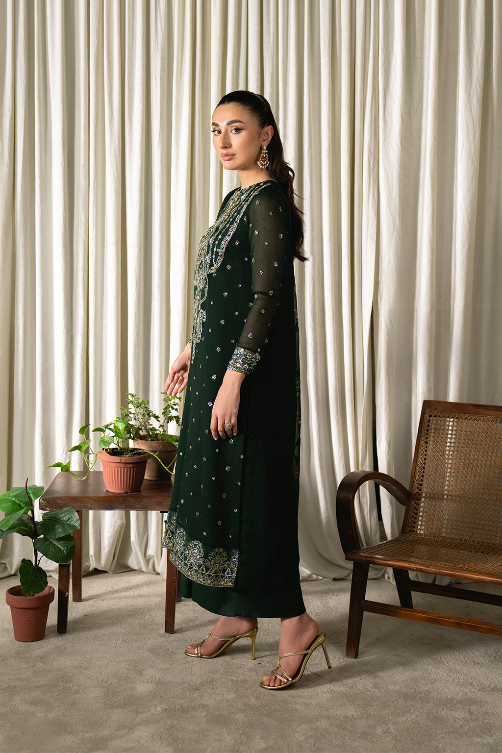 Neeshay | Ready to Wear Chiffon | RTW-CHFN-04 Green - Ladies Clothes - Maria Faisal