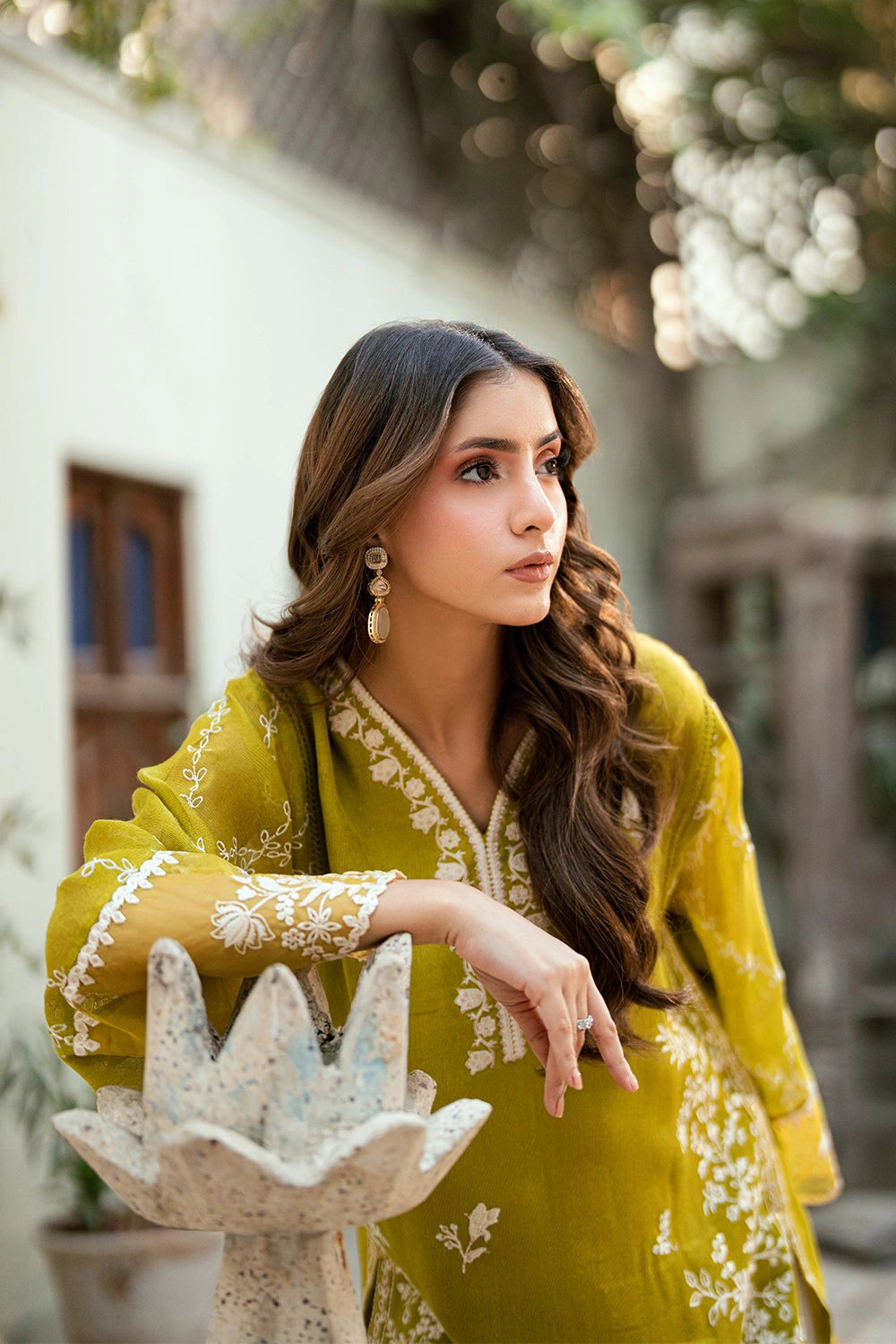 Azure | Vogue Formals | Cyber Moss - Formal Dress - available at Maria Faisal in UK and USA.