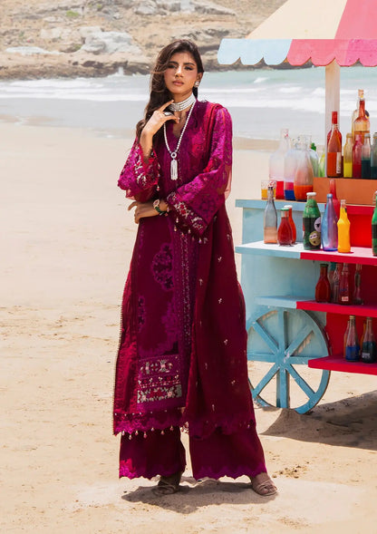 Elaf Premium | Hai Kuch Festive Lawn 24 | EHK-01B Gulzar - Designer Dress with Intricate embroidery and embellishments. Shop elegent wedding dress at Maria Faisal.