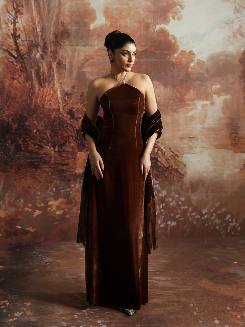 Caia | Basics 26 | Look 8 - Luxury Dress - available at Maria Faisal in UK and USA.