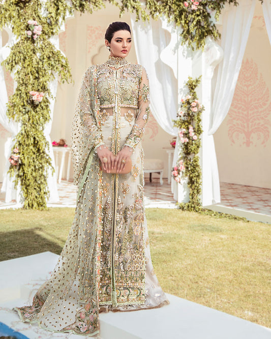 Gulaal | Wedding Formals | Cher Embroidered Net 3-Piece Suit WS-04 - Designer Dress with Intricate embroidery and embellishments. Shop elegent wedding dress at Maria Faisal.