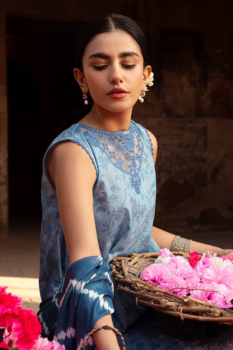 Cross Stitch | Premium Lawn 24 | BLUE SAND - Ladies Clothes - Maria Faisal