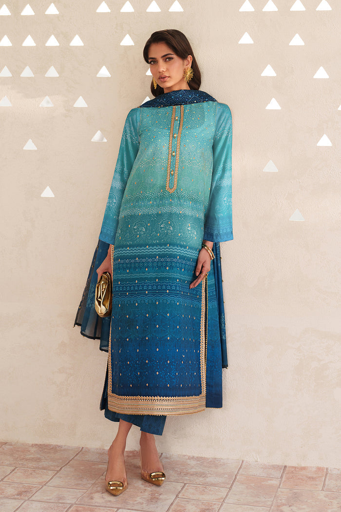 Baroque | Luxury Pret Summer | UF-4400 - Luxury Dress - available at Maria Faisal in UK and USA.