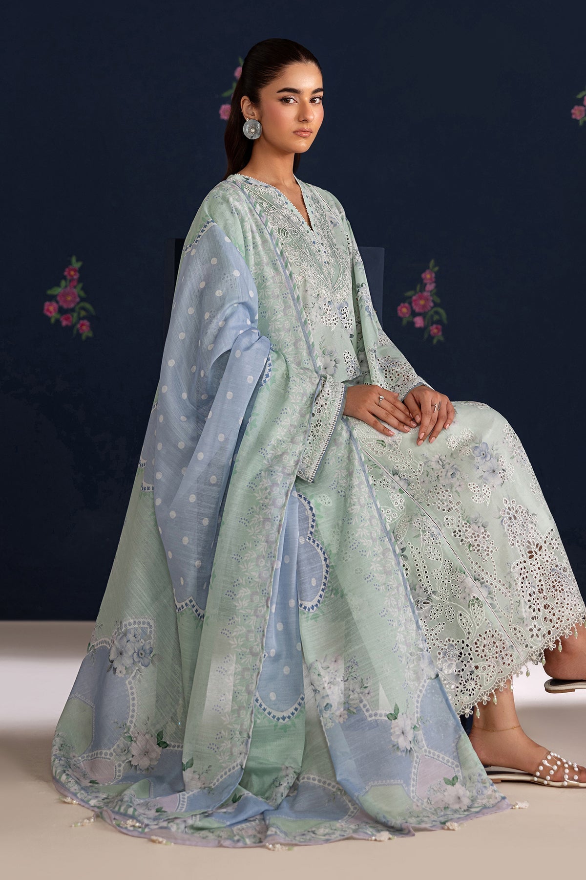 Baroque | Luxury Summer Pret | UF-4469 - Luxury Dress - available at Maria Faisal in UK and USA.