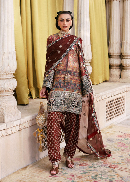 Hussain Rehar | Luxury Pret AW 25 | Brickelle - Formal Dress - available at Maria Faisal in UK and USA.