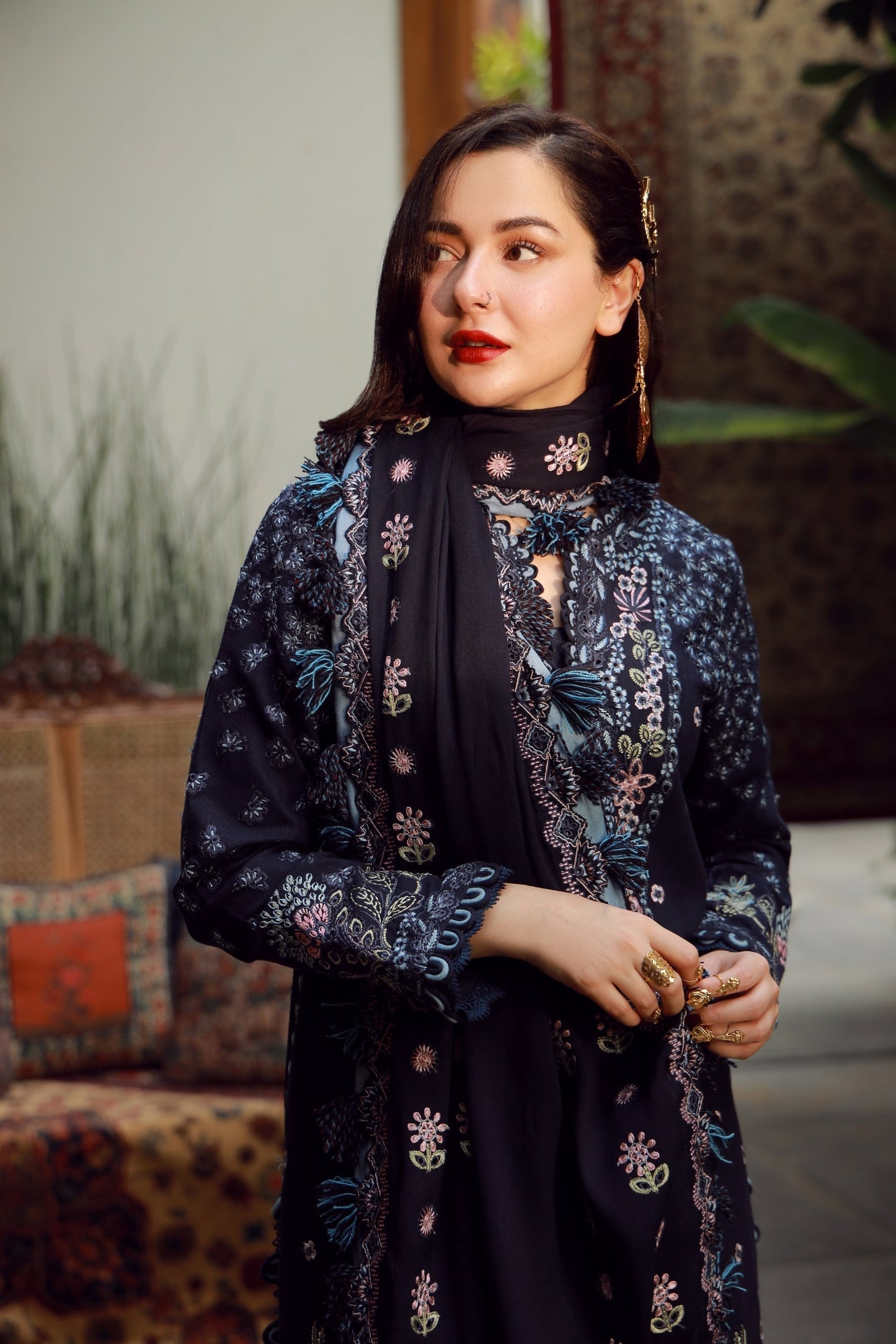 Maryam Hussain | Winter Shawl 25 | Roohi - Formal Dress - available at Maria Faisal in UK and USA.