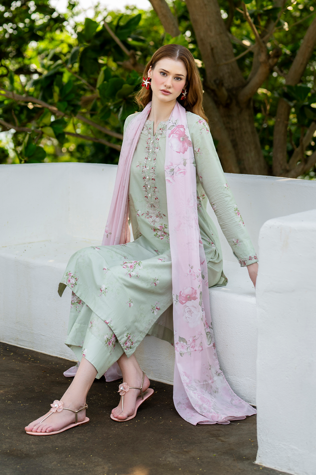 Iznik | lawn 26 | UE-487 - Dress - available at Maria Faisal in UK and USA.