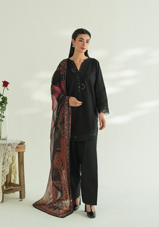 Zarqash | Whispers of Summer | MIDNIGHT WHISPERS - Casual Dress - available at Maria Faisal in UK and USA.