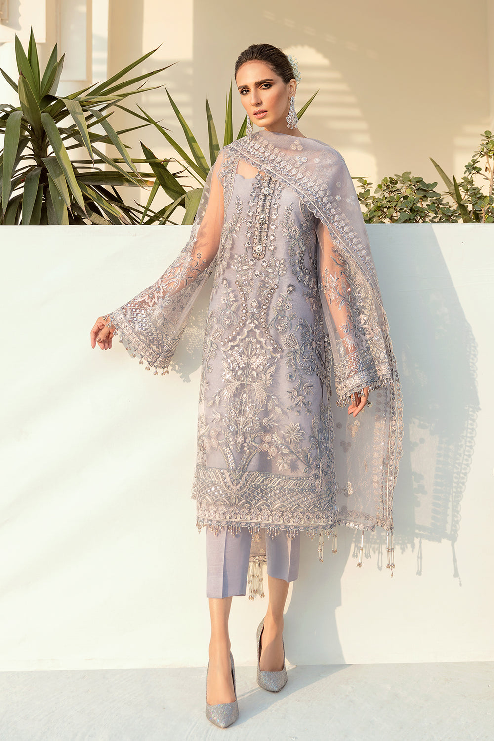 Baroque | Formals Collection | EMBROIDERED NET UF-74 - Formal Dress - available at Maria Faisal in UK and USA.