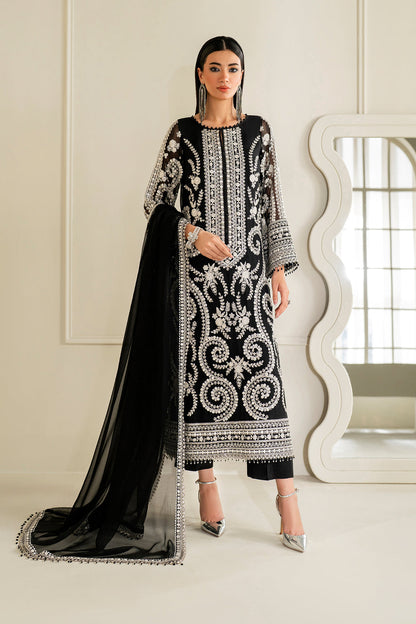 Baroque | Formals Collection | EMBROIDERED CHIFFON UF-4158 - Formal Dress - available at Maria Faisal in UK and USA.