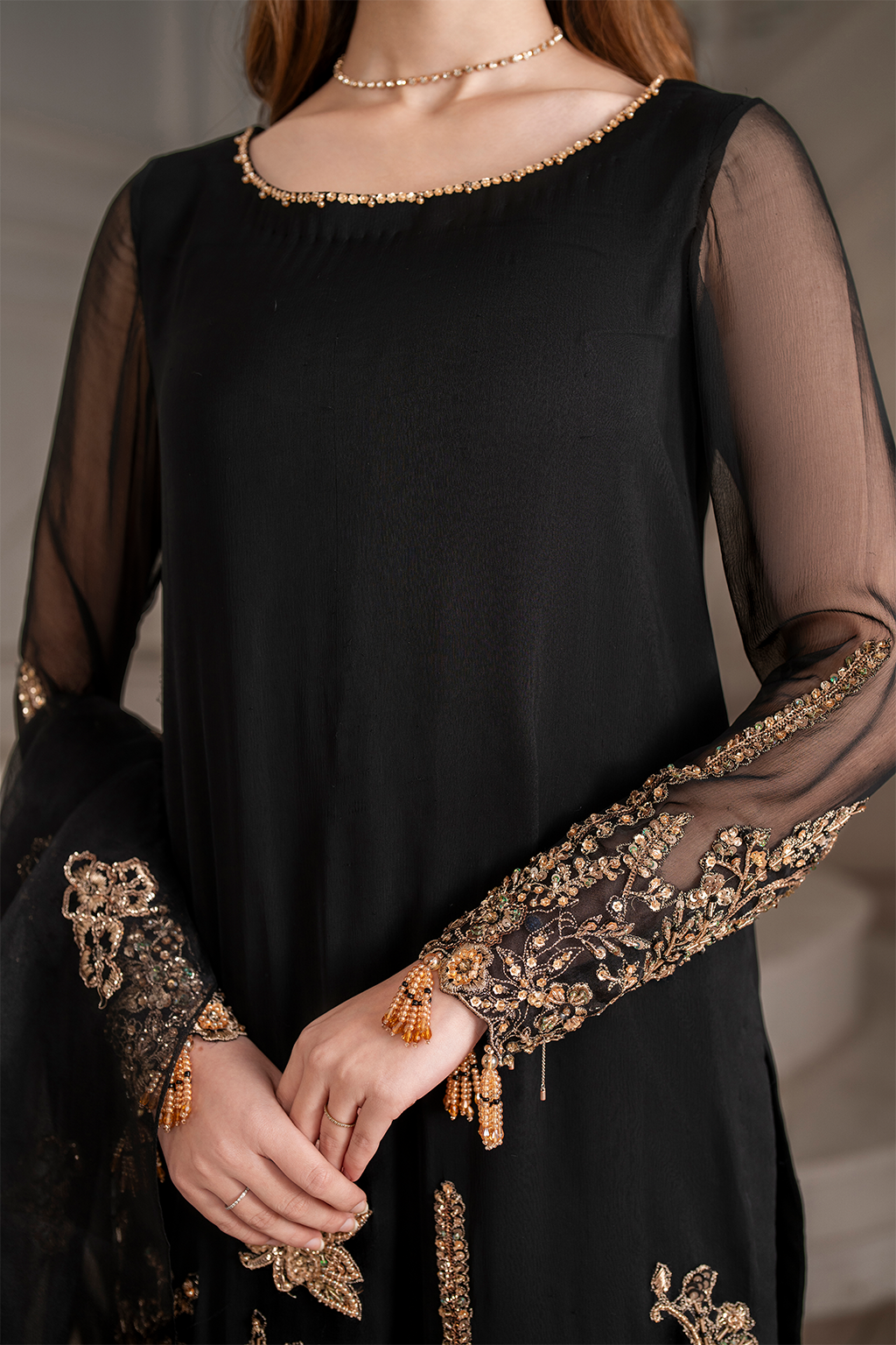 Iznik I Festive Formal I UE-417 Embroidered Chiffon - Ladies Clothes - Maria Faisal