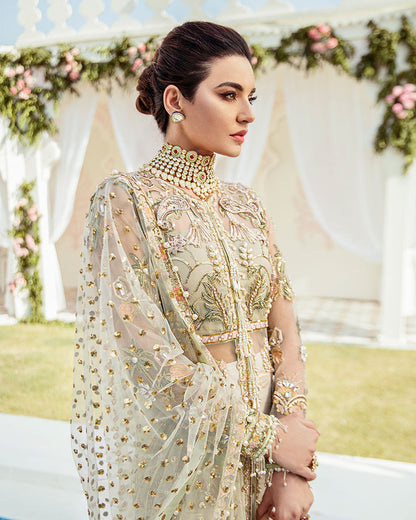 Gulaal | Wedding Formals | Cher Embroidered Net 3-Piece Suit WS-04 - Designer Dress with Intricate embroidery and embellishments. Shop elegent wedding dress at Maria Faisal.