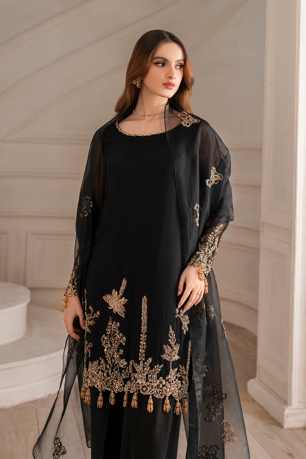 Iznik I Festive Formal I UE-417 Embroidered Chiffon - Ladies Clothes - Maria Faisal