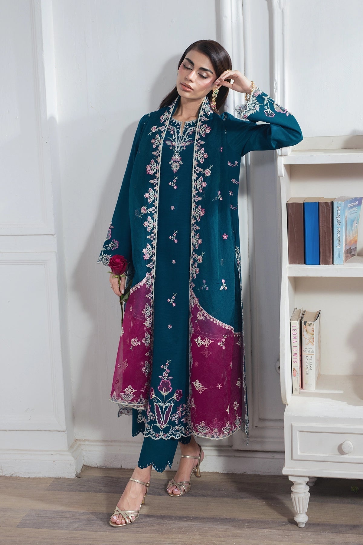 Rangrasiya | Lumeire Silk |Carmin - Luxury Dress - available at Maria Faisal in UK and USA.