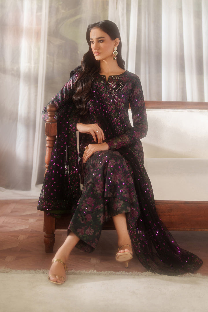 Iznik | Printed Formals | UE-537 - Formal Dress - available at Maria Faisal in UK and USA.