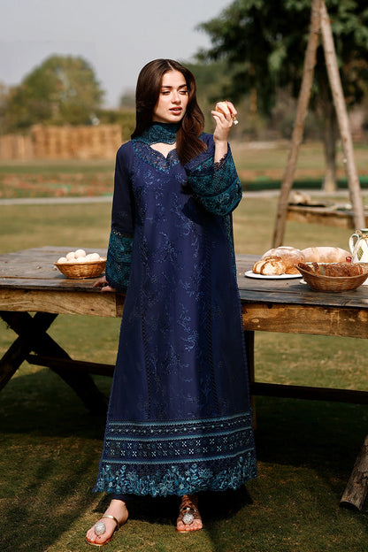 Azure | Luxury Lawn 26 | Blueberry - Dress - available at Maria Faisal in UK and USA.