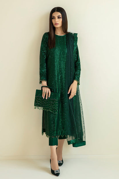 Baroque | Formals Collection | EMBROIDERED NET UF-386 - Formal Dress - available at Maria Faisal in UK and USA.