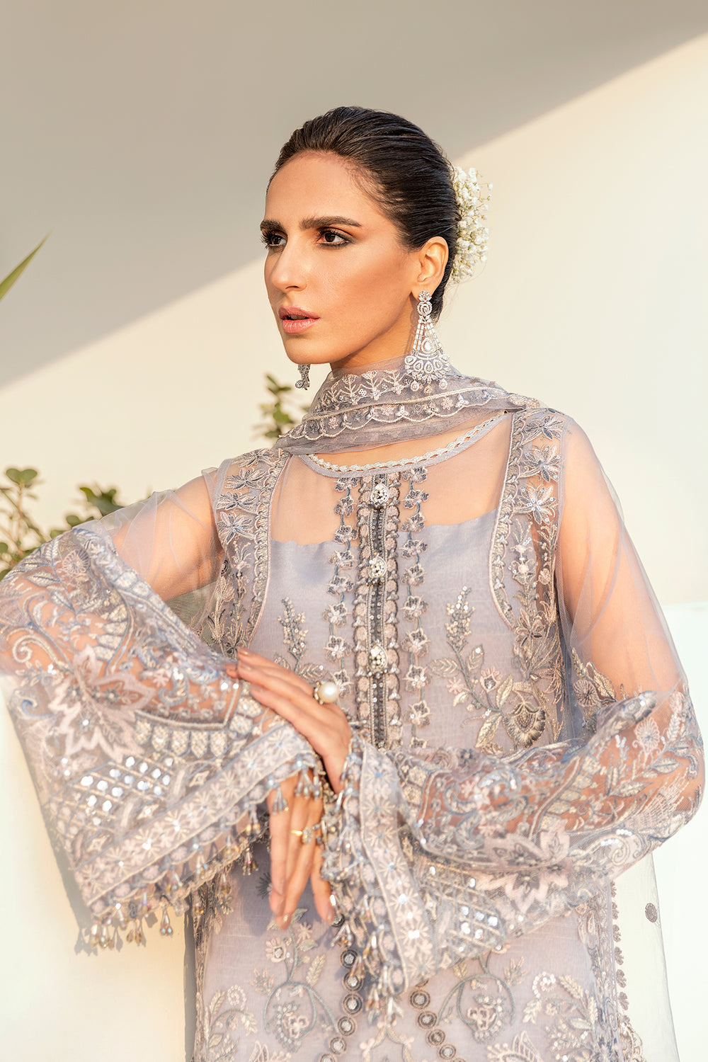 Baroque | Formals Collection | EMBROIDERED NET UF-74 - Formal Dress - available at Maria Faisal in UK and USA.
