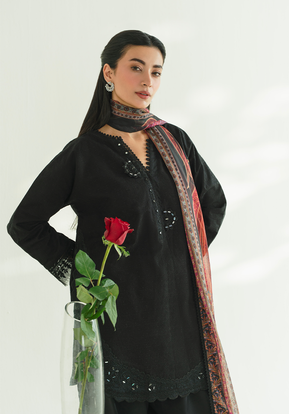 Zarqash | Whispers of Summer | MIDNIGHT WHISPERS - Casual Dress - available at Maria Faisal in UK and USA.