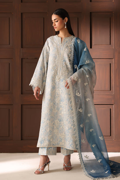Baroque | Formals Collection | EMBROIDERED COTTON NET UF-4485 - Formal Dress - available at Maria Faisal in UK and USA.
