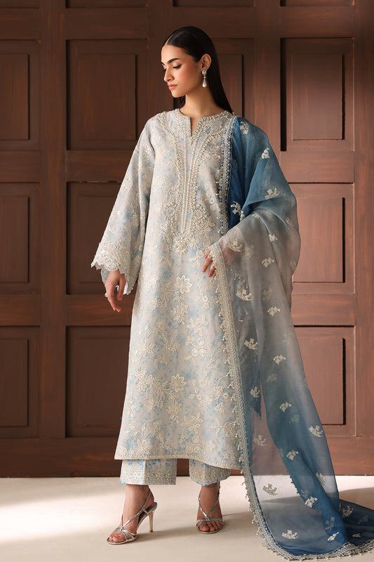 Baroque | Formals Collection | EMBROIDERED COTTON NET UF-4485 - Formal Dress - available at Maria Faisal in UK and USA.