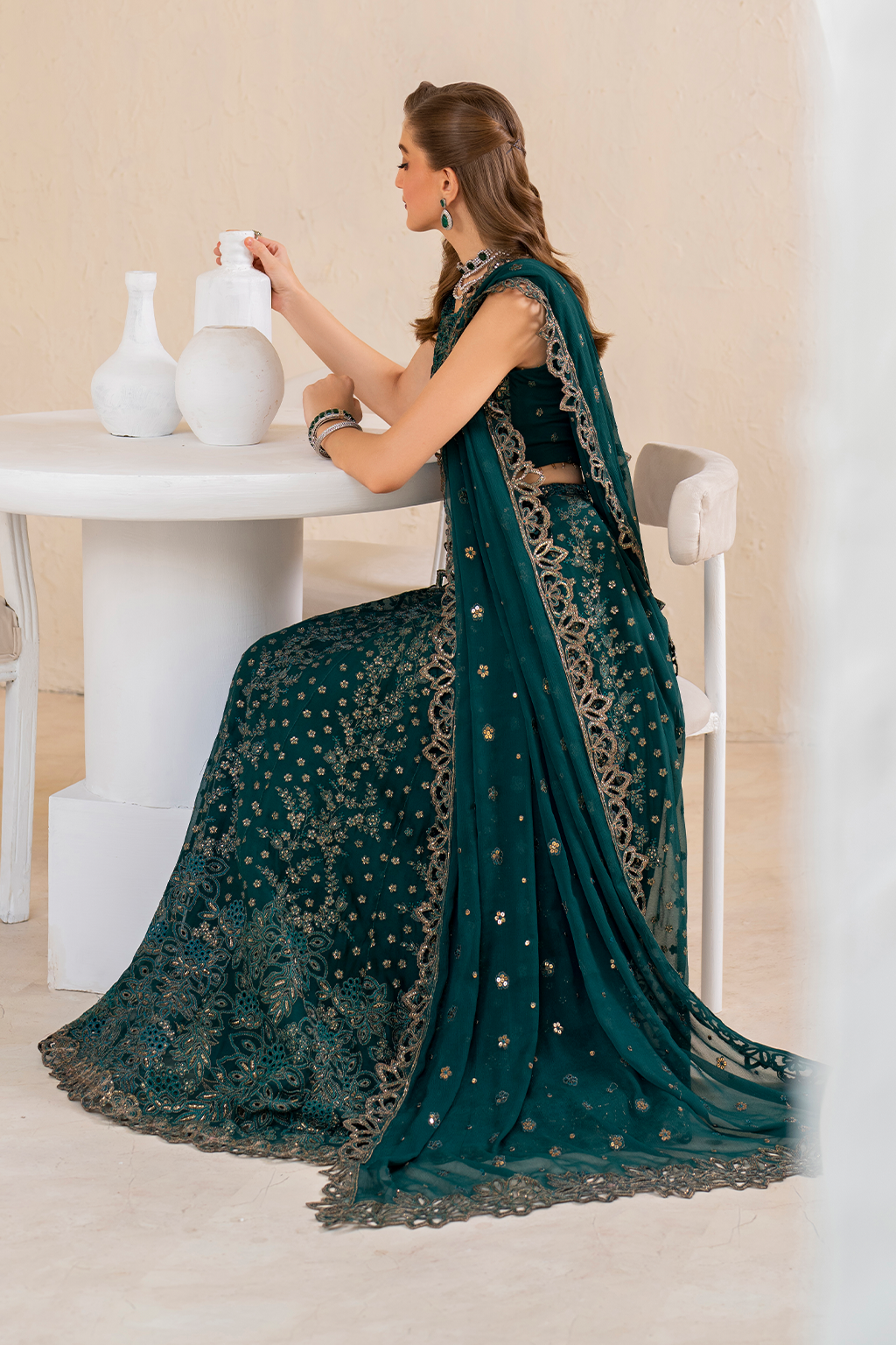 Iznik | Chinnon Chiffon | CC-47 Embroidered Chiffon - Ladies Clothes - Maria Faisal