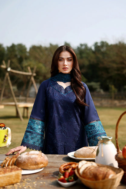 Azure | Luxury Lawn 26 | Blueberry - Dress - available at Maria Faisal in UK and USA.