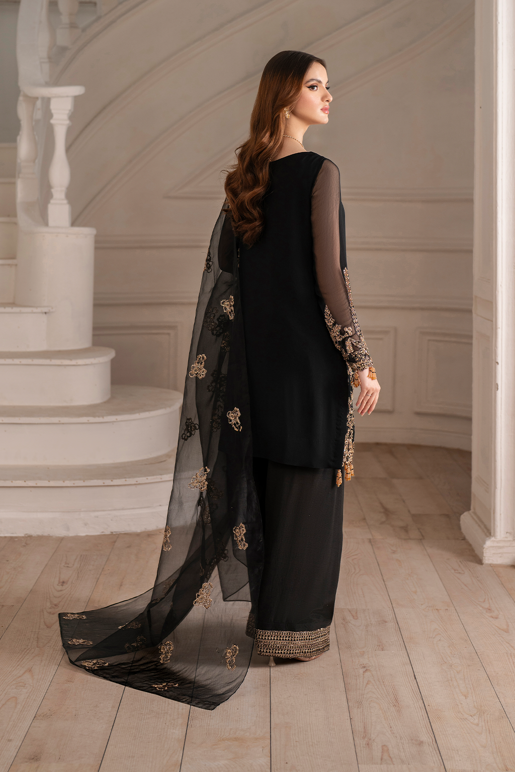 Iznik I Festive Formal I UE-417 Embroidered Chiffon - Ladies Clothes - Maria Faisal