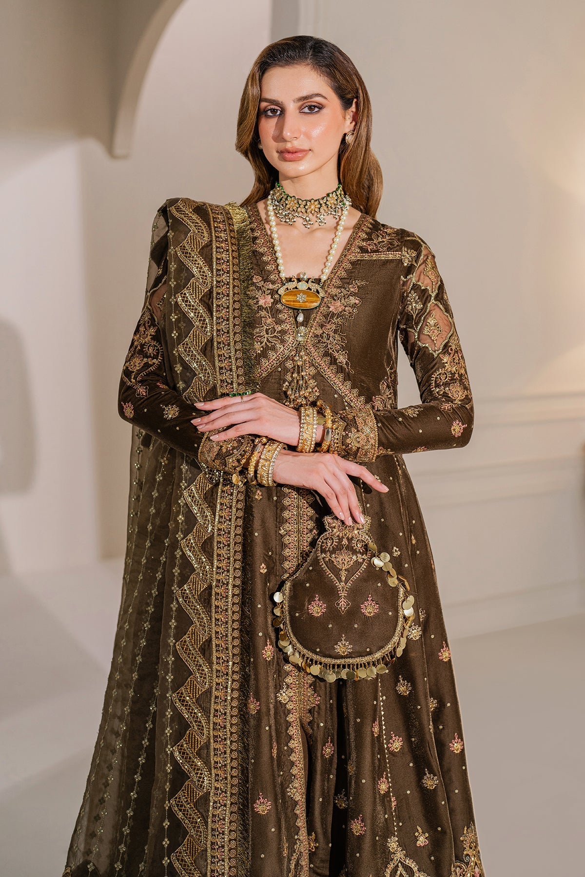 Baroque | Jahanara Luxury Velvet 23 | UF-749 - Designer Dress with Intricate embroidery and embellishments. Shop elegent wedding dress at Maria Faisal.