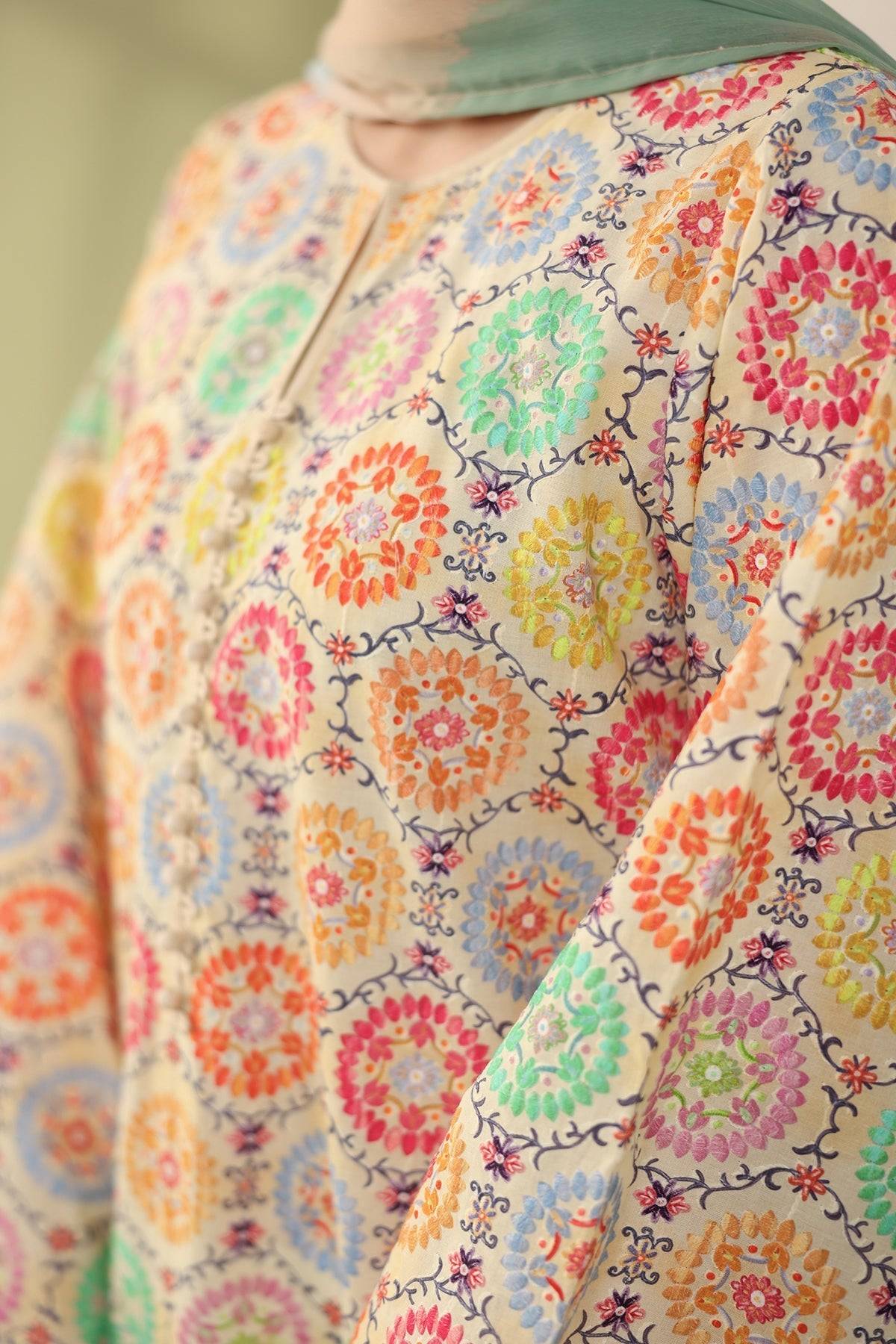 Baroque | Eid Printique | EMBROIDERED PRINTED LAWN UF-4178 by Maria Faisal - Registered Vendor of : Baroque - type : Ladies Clothes - 100% original wedding dresses