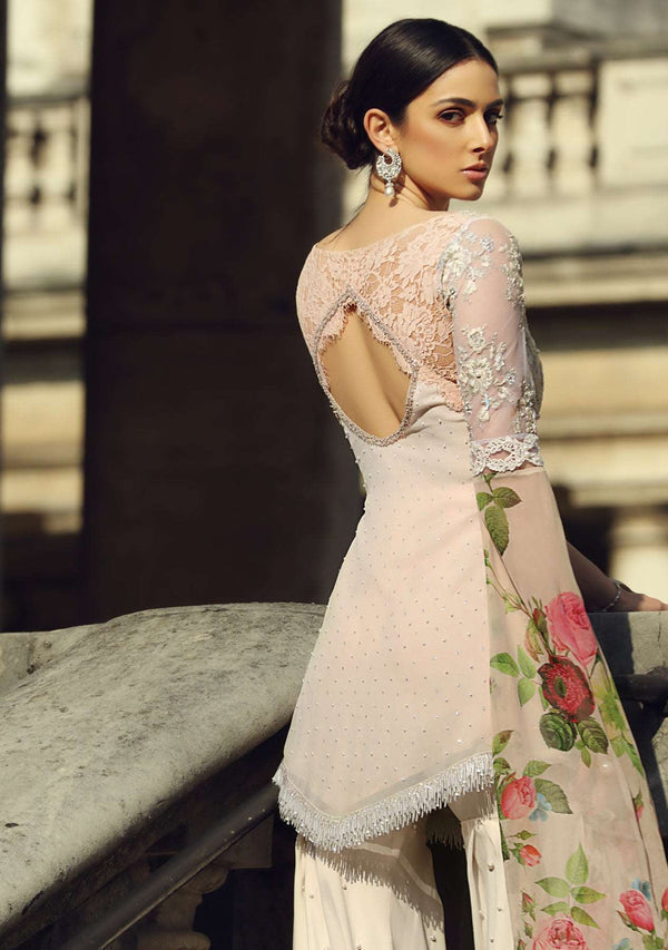 Layla Chatoor | Luxury Pret | Blush Pink Short Tunic - Luxury Dress - available at Maria Faisal in UK and USA.