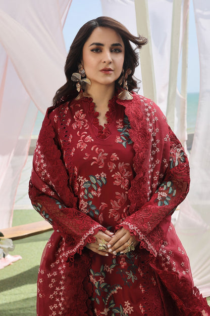 Maryam Hussain | Luxury Lawn 24 | CRIMSON - Waniyas