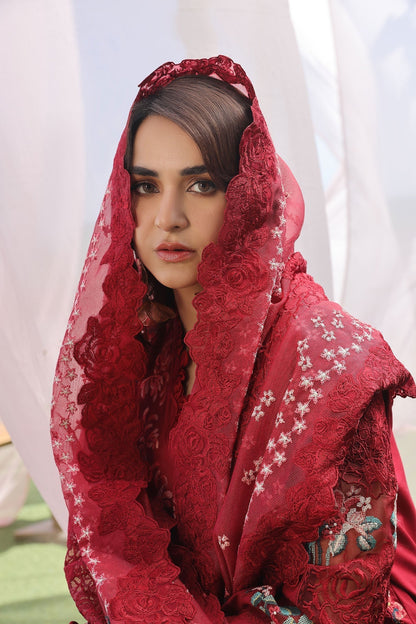 Maryam Hussain | Luxury Lawn 24 | CRIMSON - Waniyas