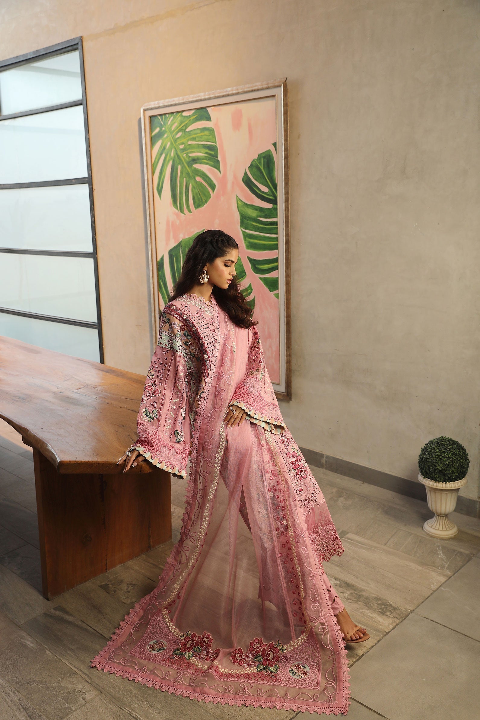 Maryam Hussain | Luxury Lawn 24 | CORAL - Waniyas