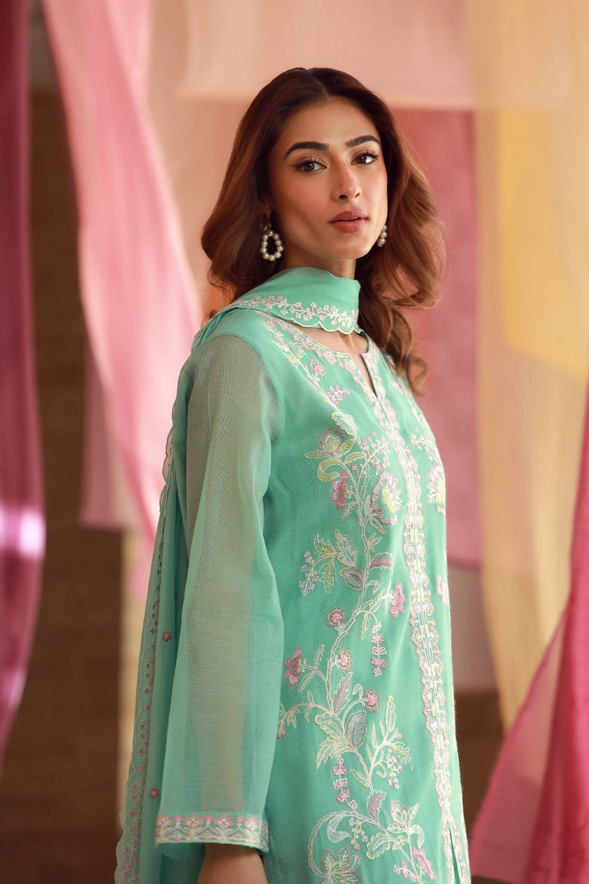Sahar | Luxe Pret 25 | Mint Petal by Maria Faisal - Registered Vendor of : Sahar - type : Ladies Clothes - 100% original wedding dresses