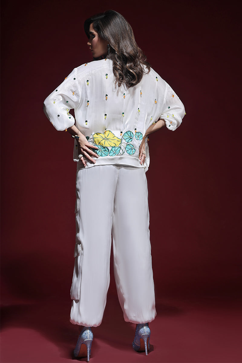 Wardha Saleem | Luxury Pret Fusion Wear | ZARA BOMBER JACKET WITH CARGO PANTS (2PC) - Ladies Clothes 